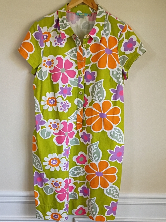 Boden Dresses & Skirts - Boden Floral Dress in Lime Green, Pink & Lavender Size 12L